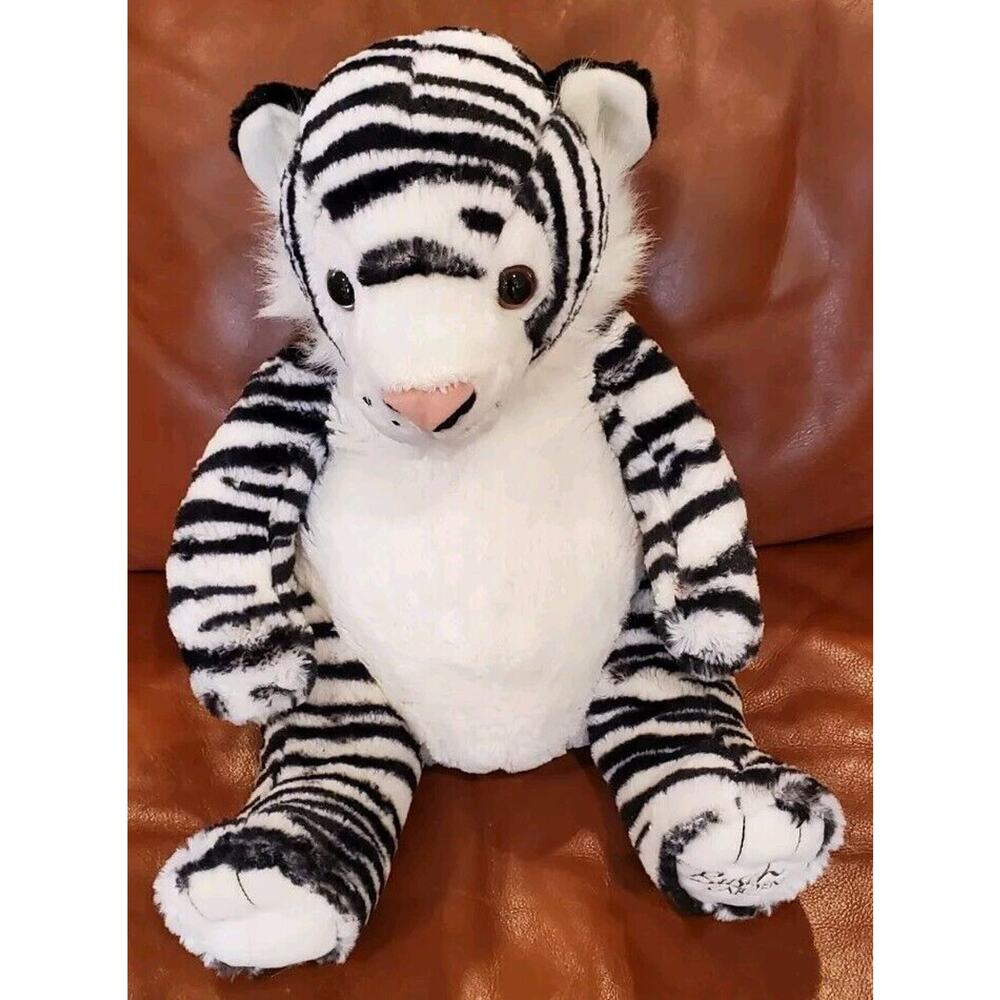 15 Inch Black White Bengal Tiger Busch Gardens Sea World Stuffed Animal Plush